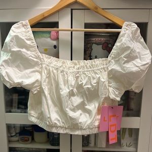LDT Women's Crop Top White Size 8 NWT